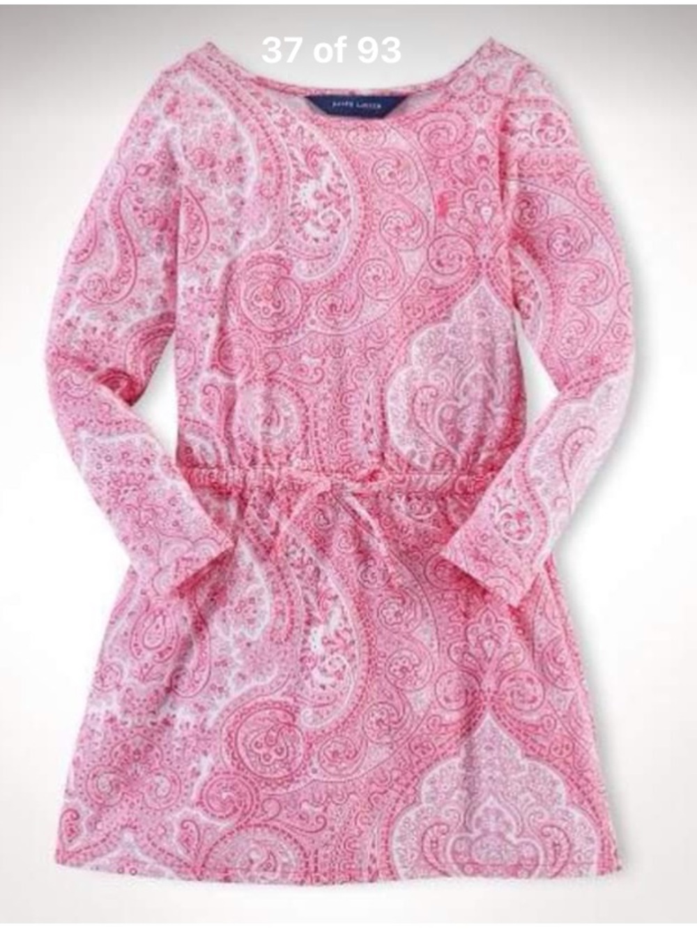 Ralph Lauren Pink Paisley Long-Sleeve Casual Dress